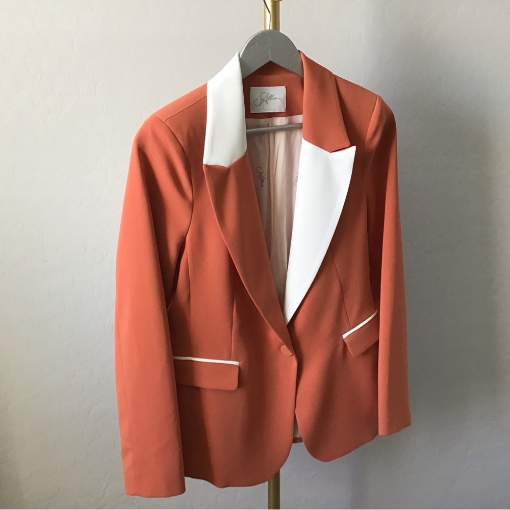 Orange and Ivory Blazer with Tailored Fit - Picture 8 of 8